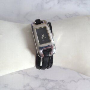 Silver and Black Wrap Around Wrist Watch